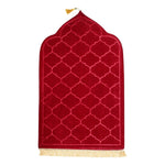 tapis prière polyester antidérapant flocage motif géométrique moderne rouge bleu marine rose beigeclair