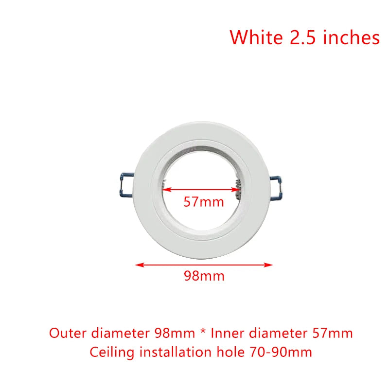 anneaux fixation luminaire blancs modernes downlight led opaques rond lisses variante adaptable