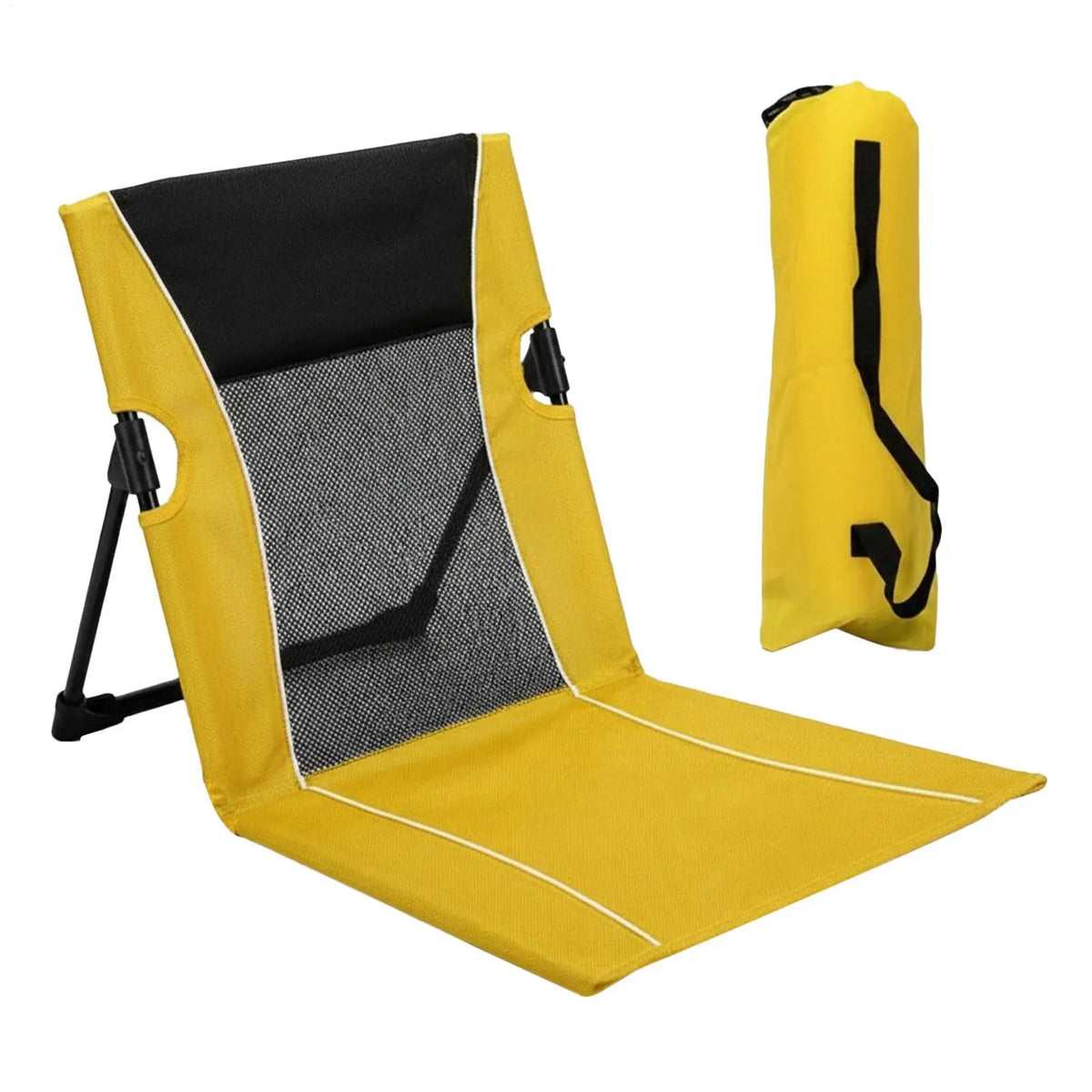 chaise pliable moderne confortable jaune bleu rose tissu mesh sac transportextérieur camping piscine jardin