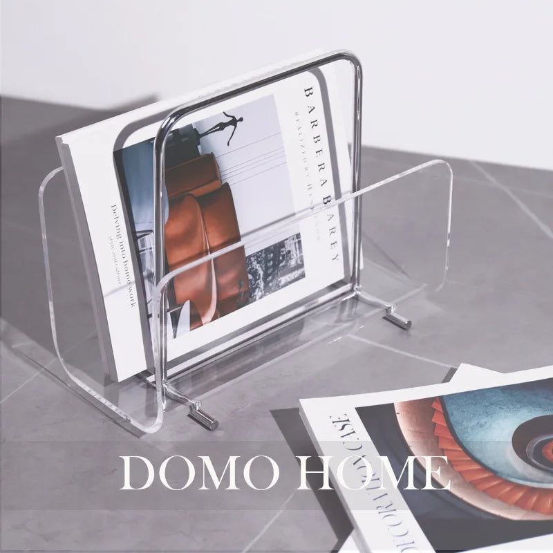 porte revues moderne transparent magazines minimaliste décoration maison magazines biscuits vase fleurs bougie