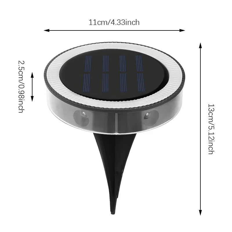 lampe solaire moderne panneaux solaires cercles lumineux noir argenté extérieure contemporaine ip65 led jardin