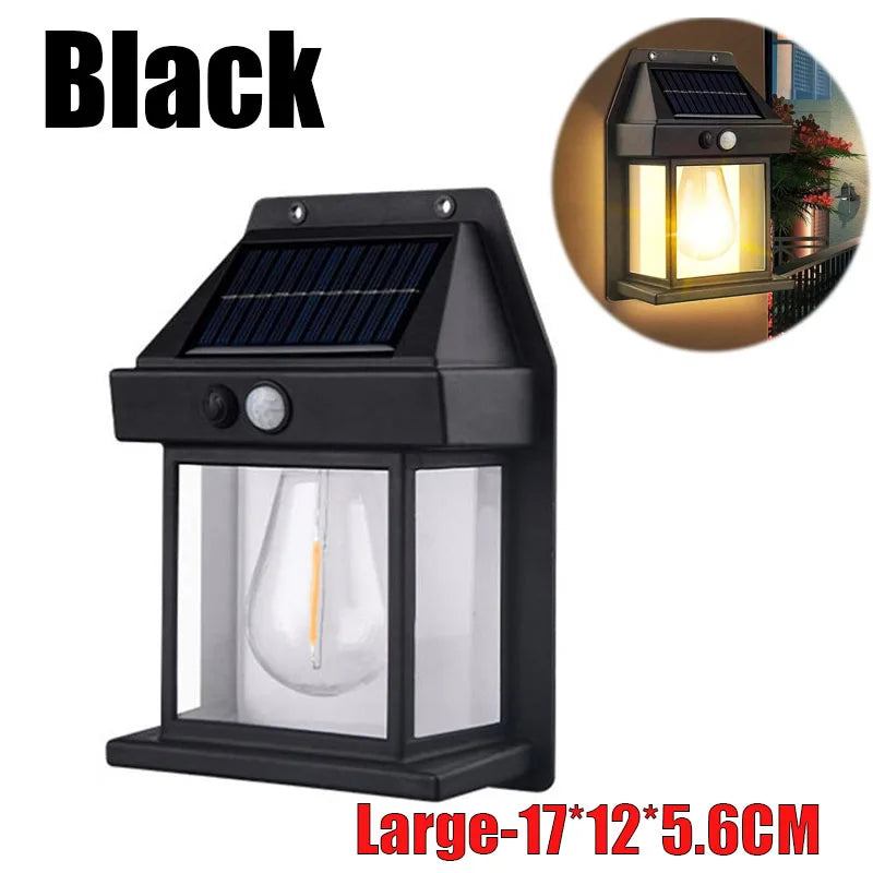 lampe solaire led murale moderne transparente noir capteur mouvementextérieur autonomeprotection ip65abs5vbatterie lithium