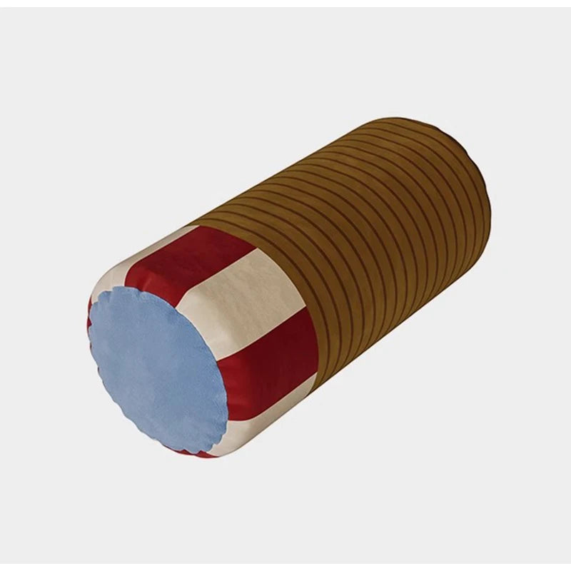 taies d'oreiller décoratives rayées contemporain bleu rouge beige marron vert orange polyester respectueux environnement