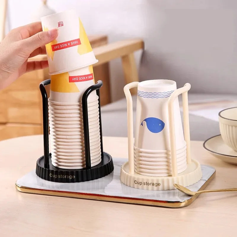 support tasses noir rayures moderne tasses papier rangement salon vertical