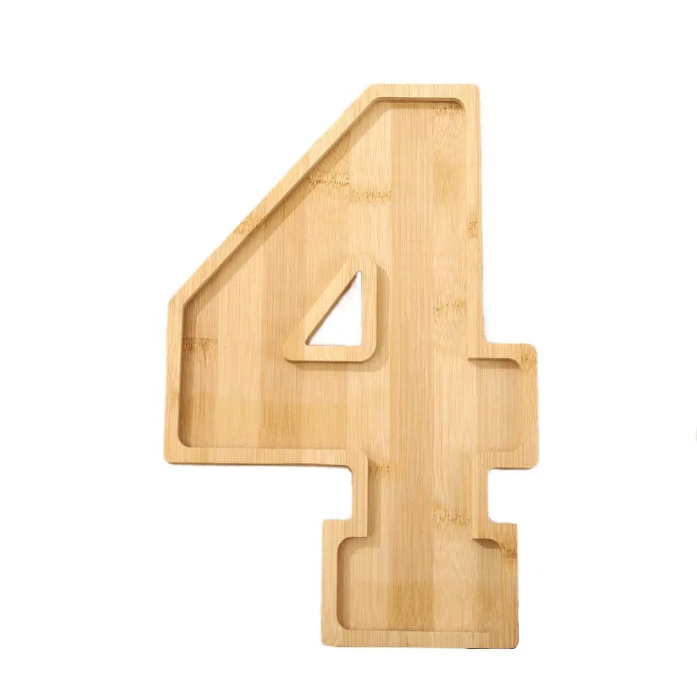 plaque chiffres bois moderne fruits gâteau pizza décor anniversaire bébé événement culinaire naturel minimaliste