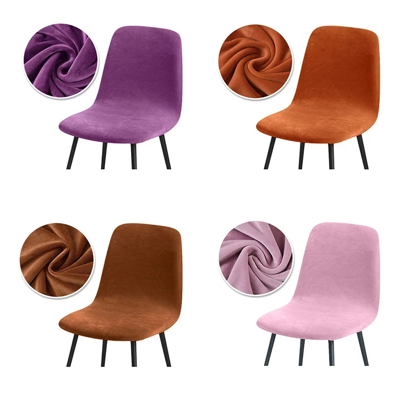chaise moderne velours uni bleu marine marron violet orange rose pâle