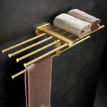 porte serviettes moderne élégants finition brossée or gris métallisé salle bain accessoire quincaillerie fixations