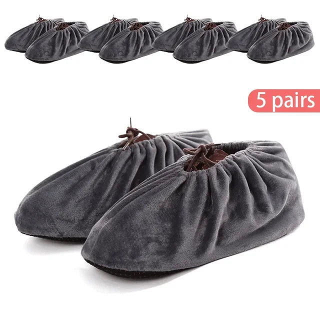 protège chaussures velours non glissants réutilisables lavables intérieur extérieur moderne rouge bleu violet marron