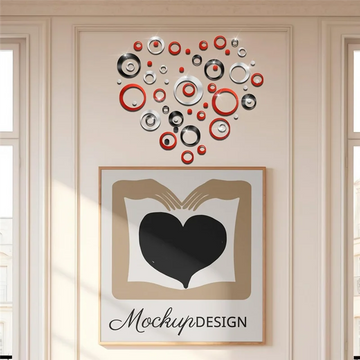 sticker miroir moderne rouge noir argenté brillant circulaire transparent adhésif salon décoration