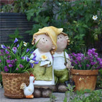 pots fleurs résine rustique panier tressé pots balcon plantes succulentes décoration jardin fleuri figurines