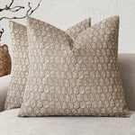 housse coussin décorative imprimé floral beige moderne canapé salon maison intérieur