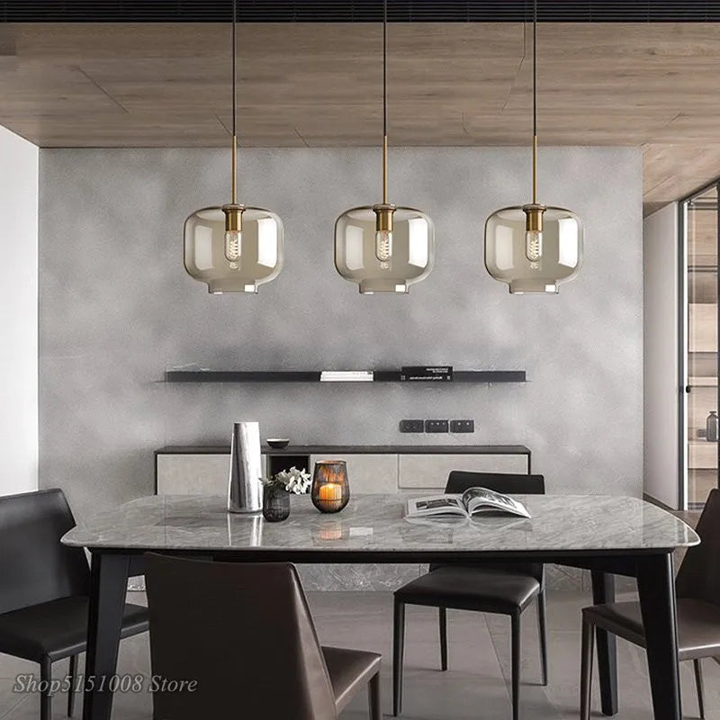 suspension lumineuse moderne minimaliste transparent beige ampoule e27 câble noir 150cm 10cm diamètre flux