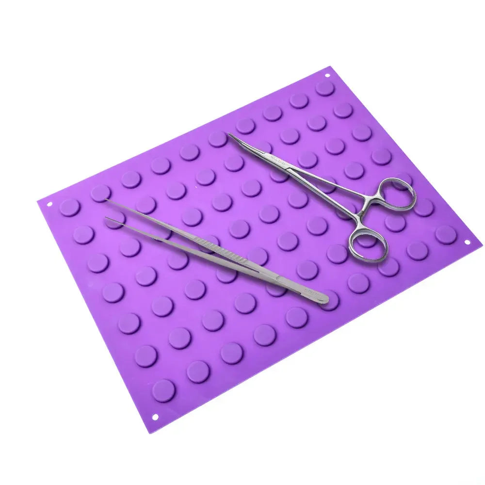 tapis magnétique réutilisable outils antidérapants silicone violet bleu turquoise professionnels adsorption instruments médicaux dentaires