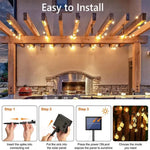 guirlande solaire 200 led effet bulles granuleux rideau lumineux extérieur ip65 modes éclairage