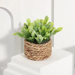 décoration intérieure plante artificielle pot osier feuilles vertes modernes salon
