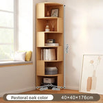 étagère d'angle bois chêne clair moderne adhésive multi fonction rangement livres objets décoration 150cm