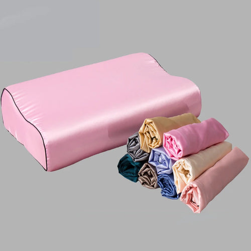 taies d'oreiller soie uni moderne respectueux environnement zip beige blanc rose clair vert foncé