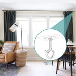 rideau moderne clips transparents anneaux suspension noir polyester tringle auto collante sans perçage