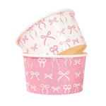 petites coupes papier rose motif rubans moderne blanc festives mariage anniversaire enfants