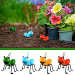 figurines insectes métal brillant vert bleu orange rouge artisanal moderneextérieur jardin décoration