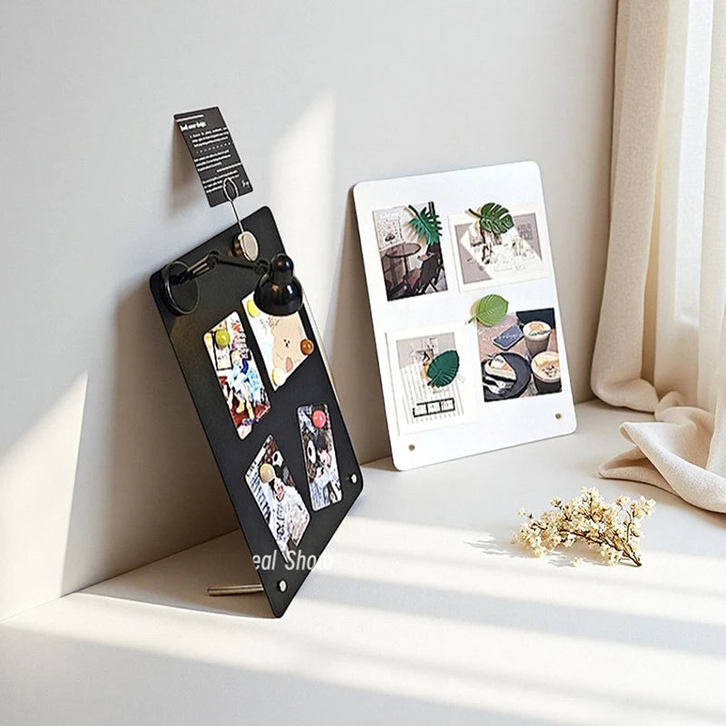 tableau photo moderne noir blanc clips support matériau bois carton