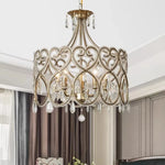 lustre cristal cuivre poli baroque décoration salon luminaires suspendus led doré transparent