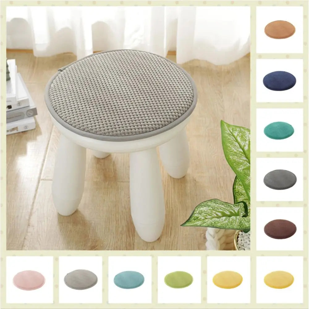 coussin tabouret rond solide mousse pu tissage points moderne couleur uni antidérapant