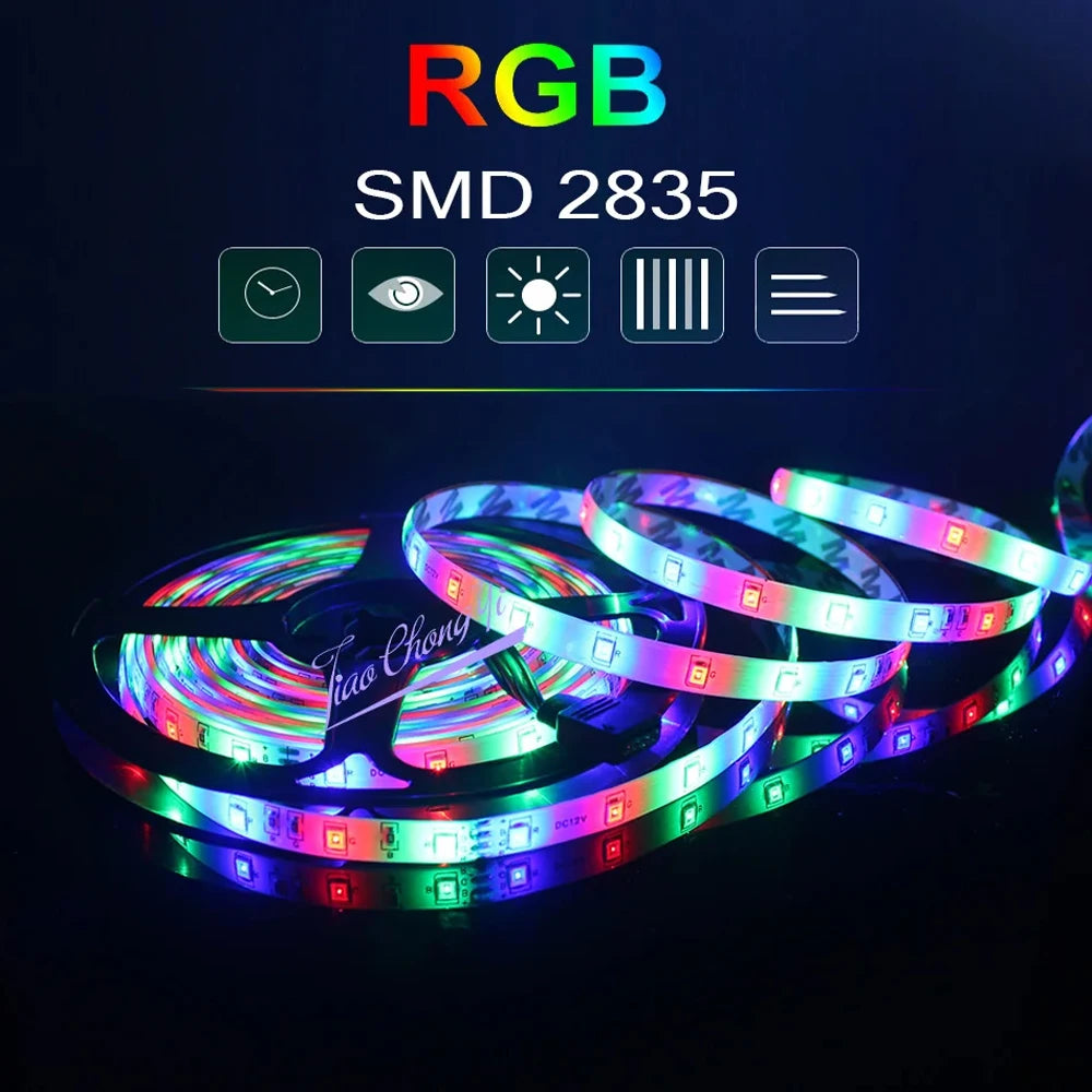 Ruban LED 12V flexible enroulé montrant sa longueur de 5m