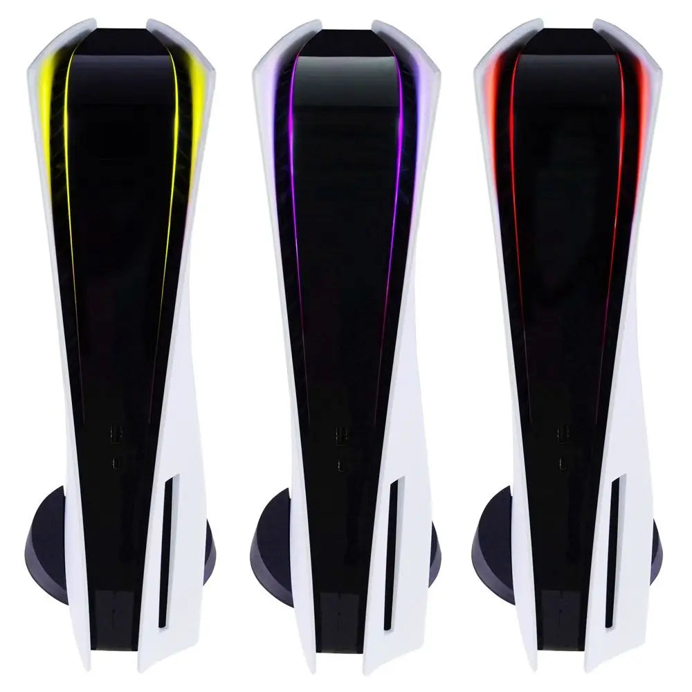 stickers adhésifs console ps5 multicolores rayures horizontales moderne vert rose jaune rouge violet bleu