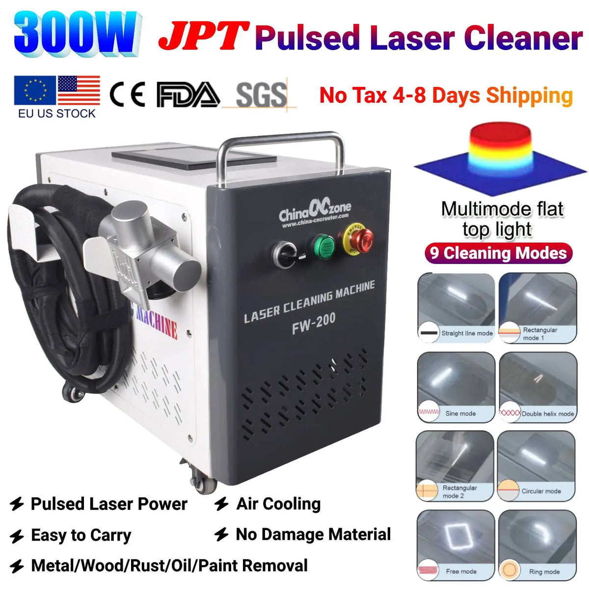 nettoyeur laser industriel machine laser professionnel gris noir bleu écran tactile roulettes refroidissement air