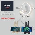 Lampes murales LED modernes prise USB éclairage ambiant noir blanc doré