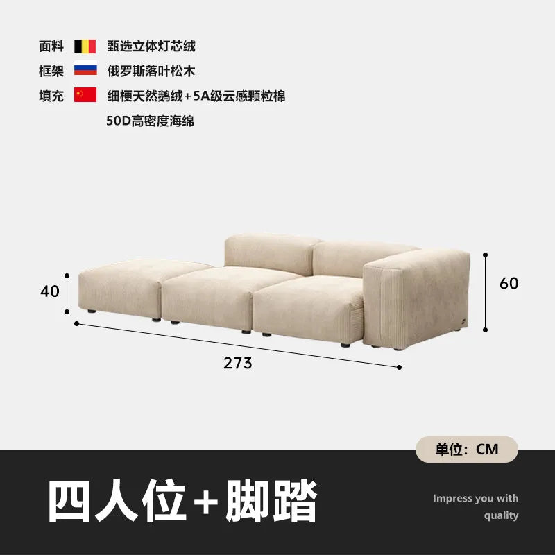 canapé modulable moderne beige clair rayures horizontales convertible cause cœur lit salon