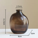 vases hydroponiques modernes transparents marron lisses décoration table plantes fleurs artificielles minimalistes