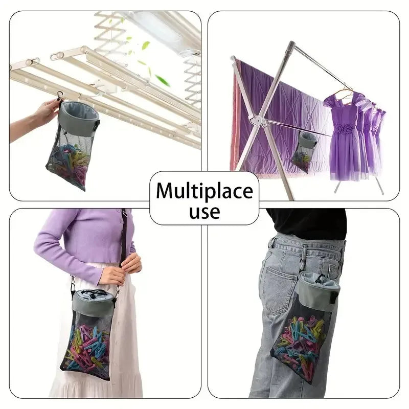 sac rangement pinces linge oxford polyester multiusage ovale réutilisable wardrobe opaque maille