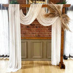 rideau blanc moderne élégant mariage anniversaire événement translucide motifs florauxDecoration