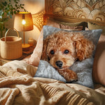 housse coussin imprimé chien orange noir polyester moderne décoration chambre voiture 45x45cm opaque