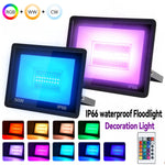 projecteurs led rgb télécommandés lumière moderne noir ip66 220v aluflux249 2000