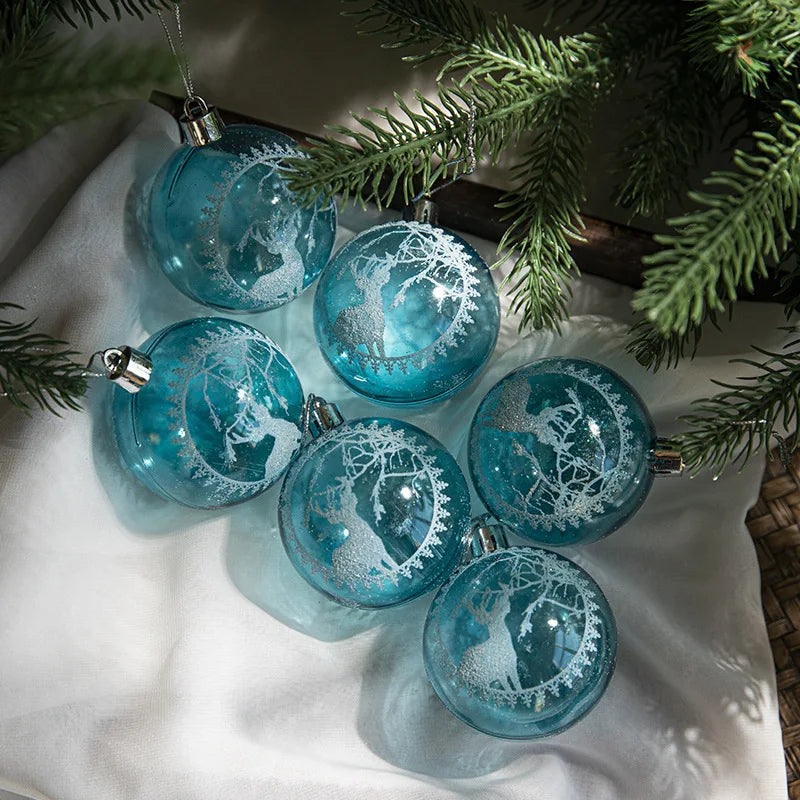Boules de Noël jaune fluo transparentes