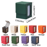 boîtes rangement cartes simili cuir violet vert orange rouge bleu noir blanc moderne poignée