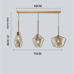 lampe suspendue moderne transparente chaîne dorée ampoule incluse flux lumineux variable certifications multiples sécurité