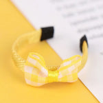 bandeau cheveux enfantin carreaux violet bleu jaune vert rose blanc clip métal 3cm