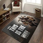 tapis dessin animé mandalorian antidérapant polyester noir blanc salon chambre coucher moderne illustratif