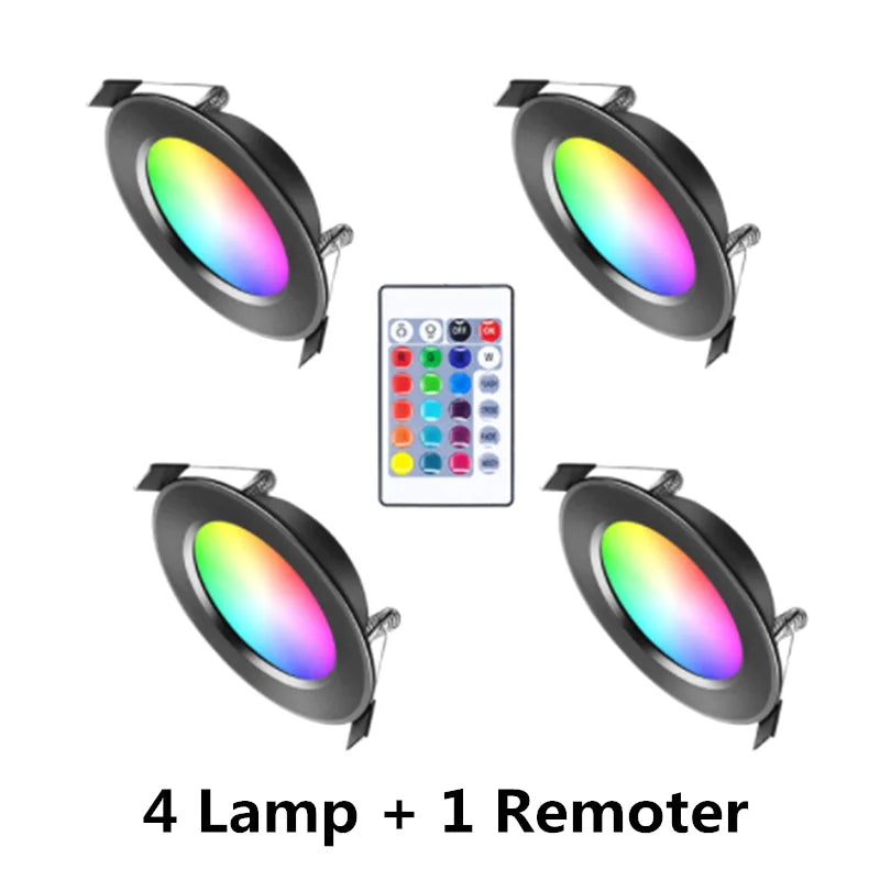 spot led encastrable rgb télécommande intérieur moderne lumière variable couleur jardin extérieur noir