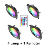 spot led encastrable rgb télécommande intérieur moderne lumière variable couleur jardin extérieur noir