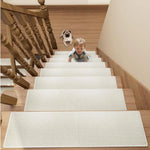 tapis d'escalier antidérapant polyester moderne gris clair gris foncé blanc beige