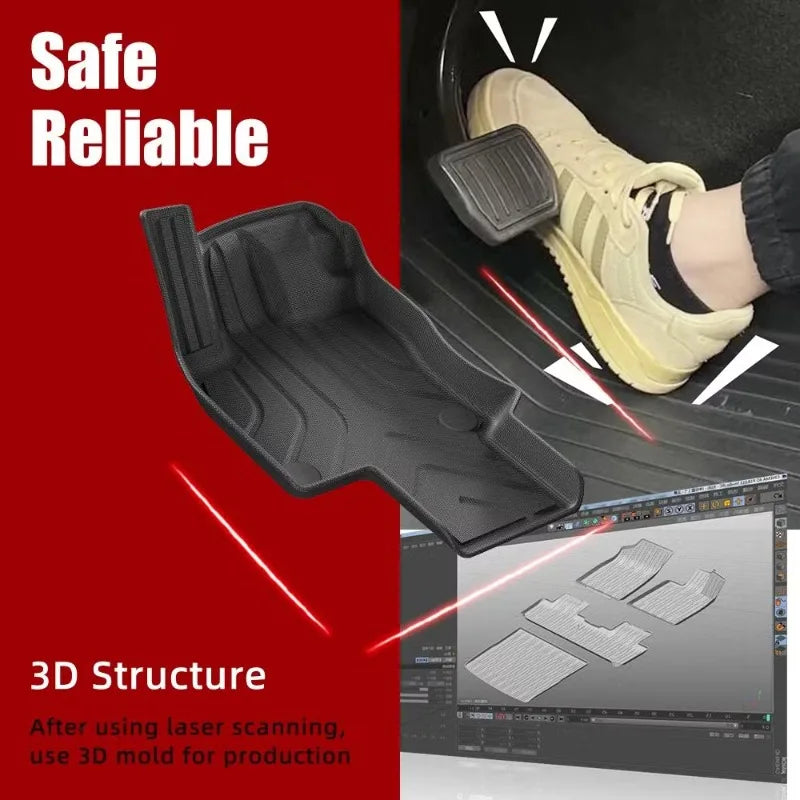 tapis sol voiture noir rayures horizontales moderne imperméable tpe
