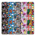 tapis patchwork personnages dessins animés toy story disney princess lion king mickey mouse bleu