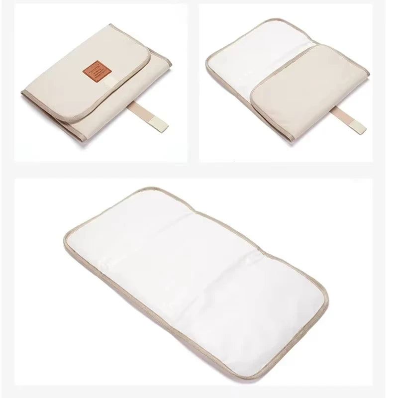 coussin bain bébé beige clair moderne pliable portable lavable étiquette cuir ceinture