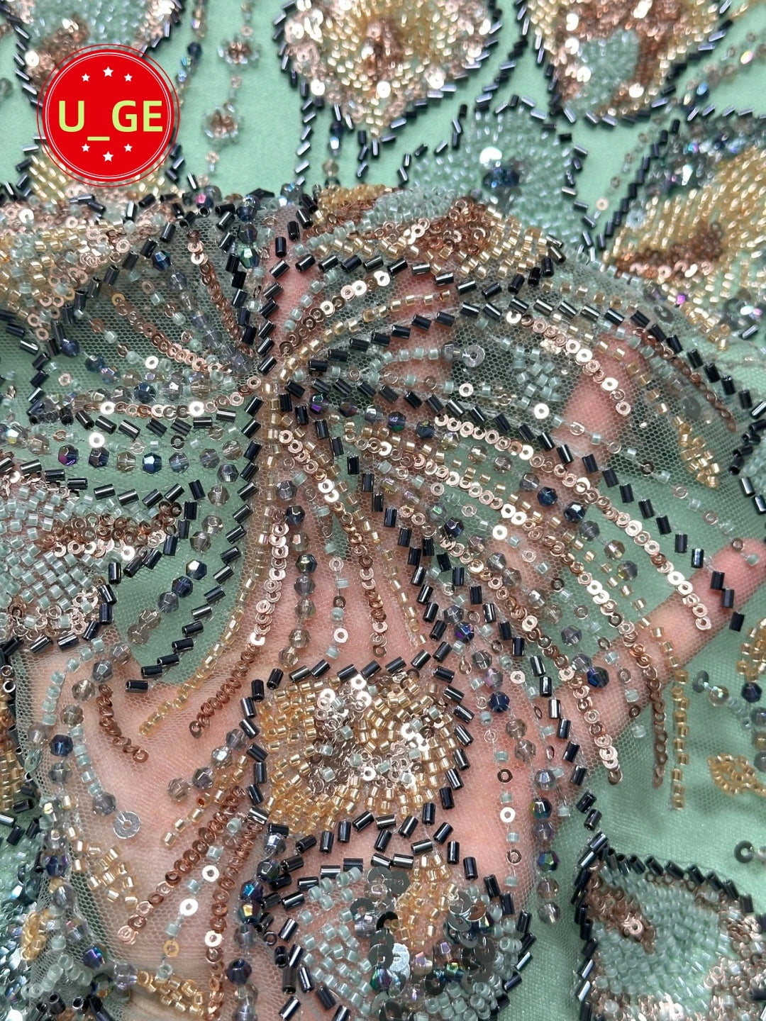 tissu dentelle tulle brodé sequins fleurs robe soirée mariage robe fête