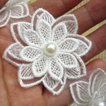 broderie fleur dentelle polyester blanc soluble decoration artisanale materiaux bricolage echangable erotique